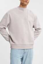 Men Esprit Lavender Stand-up collar sweatshirt Sweatshirts & Hoodies XF4444953