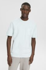 Men Esprit Light Aqua Green Jersey t-shirt T-Shirts XF4444747