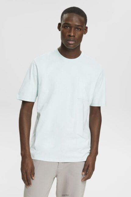 Men Esprit Light Aqua Green Jersey t-shirt T-Shirts XF4444747