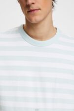 Men Esprit Light Aqua Green Striped crewneck T-shirt T-Shirts XF4444770 - Image 3
