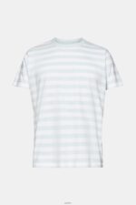 Men Esprit Light Aqua Green Striped crewneck T-shirt T-Shirts XF4444770 - Image 5