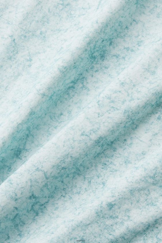 Men Esprit Light Aqua Green Washed-effect T-shirt T-Shirts XF4444753 - Image 4