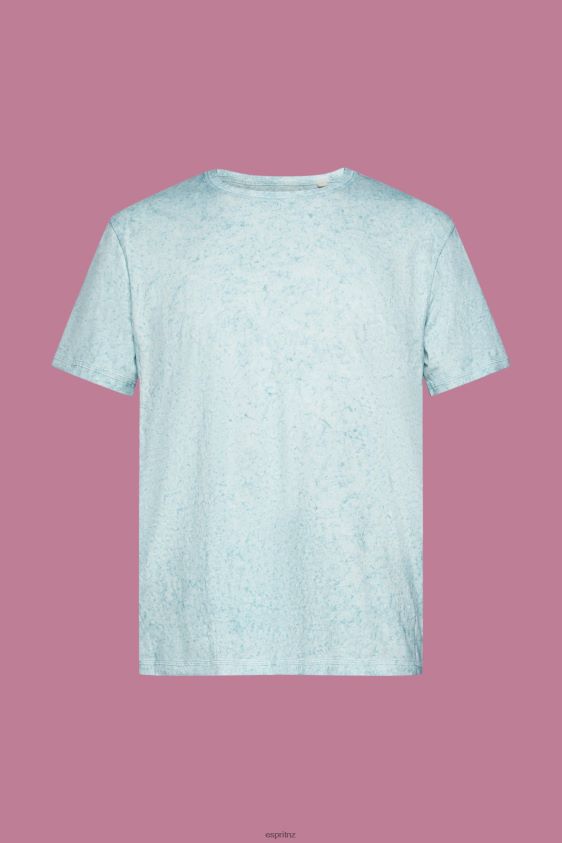 Men Esprit Light Aqua Green Washed-effect T-shirt T-Shirts XF4444753 - Image 5