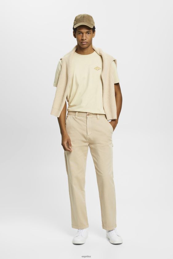 Men Esprit Light Beige Vintage straight fit cargo trousers Trousers & Pants XF4444731 - Image 2