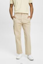 Men Esprit Light Beige Vintage straight fit cargo trousers Trousers & Pants XF4444731