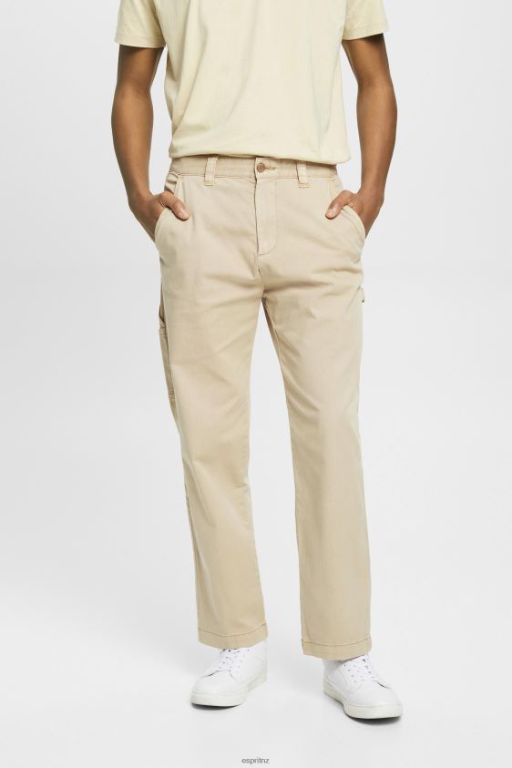Men Esprit Light Beige Vintage straight fit cargo trousers Trousers & Pants XF4444731 - Image 1