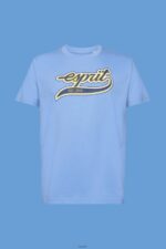 Men Esprit Light Blue Lavender Retro logo print cotton t-shirt T-Shirts XF4444632 - Image 5