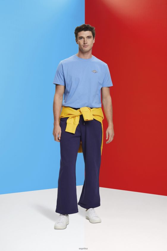 Men Esprit Light Blue Lavender T-shirt with logo print T-Shirts XF4444602 - Image 2