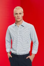 Men Esprit Light Blue Slim fit shirt with all-over pattern Shirts XF4444778