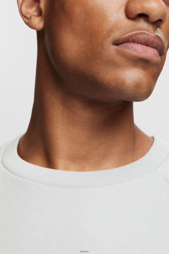 Men Esprit Light Grey Sweatshirt with a zip pocket Sweatshirts & Hoodies XF4444933 - Image 3
