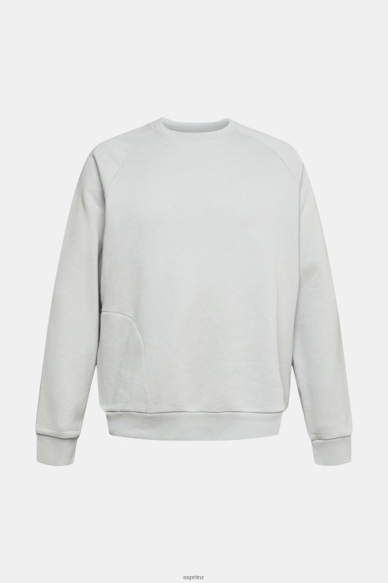 Men Esprit Light Grey Sweatshirt with a zip pocket Sweatshirts & Hoodies XF4444933 - Image 5