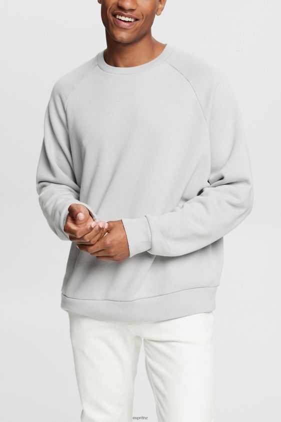 Men Esprit Light Grey Sweatshirt with a zip pocket Sweatshirts & Hoodies XF4444933 - Image 1