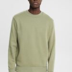 Men Esprit Light Khaki Recycled: plain-coloured sweatshirt Sweatshirts & Hoodies XF4444748