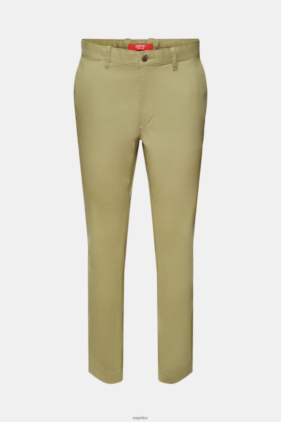Men Esprit Light Khaki Slim Leg Chino Pants Trousers & Pants XF4444593 - Image 5