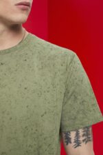Men Esprit Light Khaki Washed-effect T-shirt T-Shirts XF4444752 - Image 3