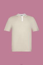 Men Esprit Light Taupe Blended TENCEL and sustainable cotton polo shirt Polos XF4444759 - Image 5