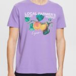 Men Esprit Lilac Print t-shirt T-Shirts XF4444889