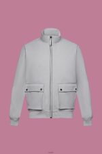 Men Esprit Medium Grey Herringbone softshell jacket Jackets XF4444729 - Image 5