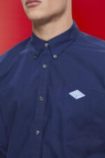 Men Esprit Navy Button-down cotton shirt Shirts XF4444660 - Image 3