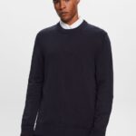 Men Esprit Navy Cotton Crewneck Sweatshirt Sweatshirts & Hoodies XF4444579