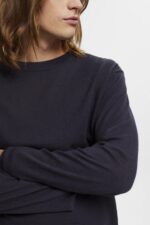 Men Esprit Navy Fine knit jumper Sweaters XF4444684 - Image 3