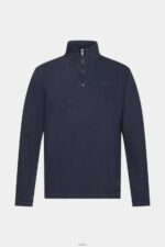 Men Esprit Navy Half-zip troy jumper Sweatshirts & Hoodies XF4444620 - Image 5