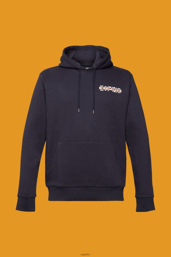 Men Esprit Navy Hoodie with small logo print Sweatshirts & Hoodies XF4444827 - Image 5