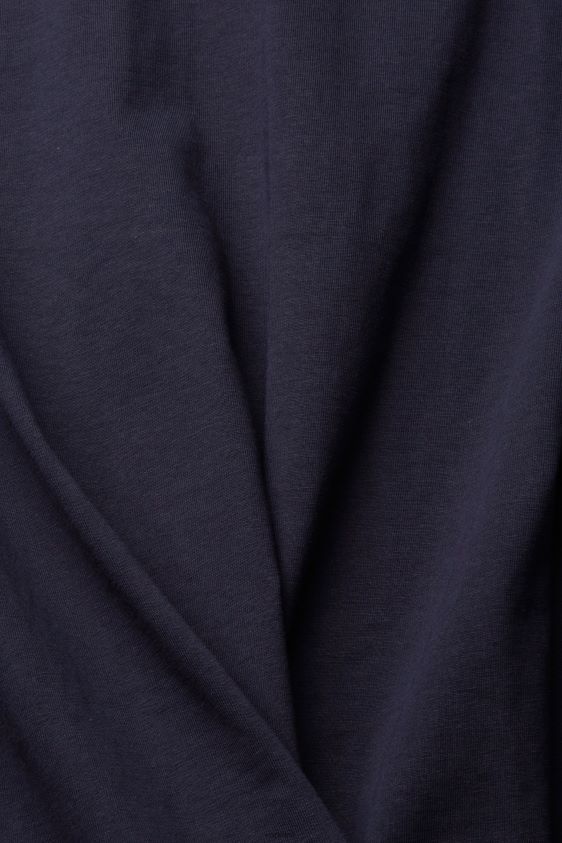 Men Esprit Navy Jersey T-shirt with an embroidered logo T-Shirts XF4444917 - Image 4