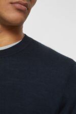 Men Esprit Navy Knitted wool sweater Sweaters XF4444904 - Image 3