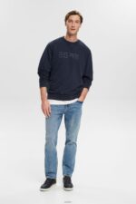 Men Esprit Navy Logo print sweatshirt Sweatshirts & Hoodies XF4444774 - Image 2
