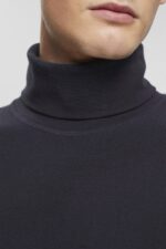 Men Esprit Navy Long-sleeved waffle pique top, 100% cotton Long Sleeve XF4444695 - Image 3
