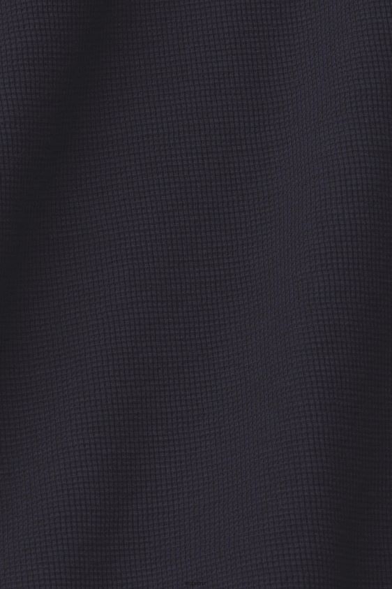 Men Esprit Navy Long-sleeved waffle pique top, 100% cotton Long Sleeve XF4444695 - Image 4