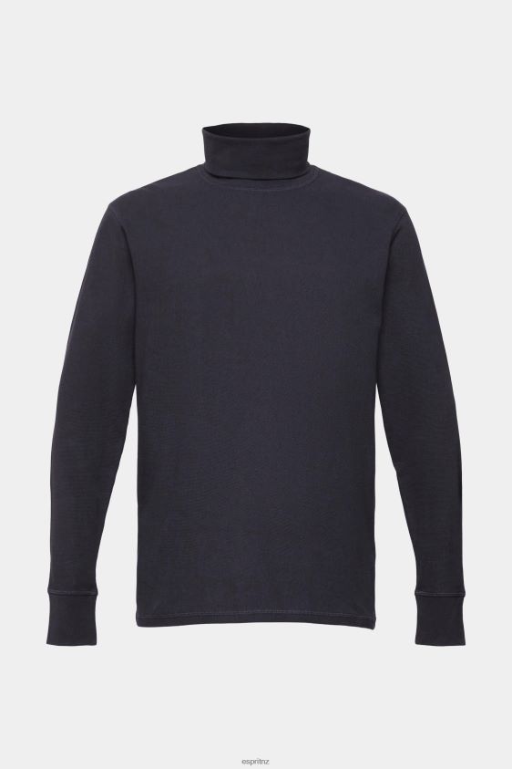 Men Esprit Navy Long-sleeved waffle pique top, 100% cotton Long Sleeve XF4444695 - Image 5