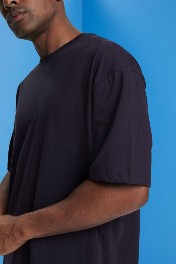 Men Esprit Navy Oversized jersey T-shirt T-Shirts XF4444843 - Image 3