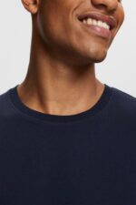Men Esprit Navy Plain T-shirt T-Shirts XF4444930 - Image 3