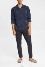 Men Esprit Navy Shirt with a pattern Shirts XF4444910 - Image 2
