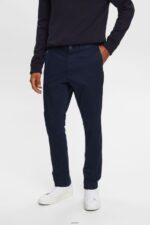 Men Esprit Navy Slim Leg Chino Pants Trousers & Pants XF4444594