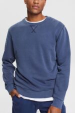 Men Esprit Navy Sustainable crew neck sweatshirt Sweatshirts & Hoodies XF4444936
