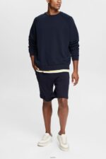 Men Esprit Navy Sweatshirt with a zip pocket Sweatshirts & Hoodies XF4444934 - Image 2