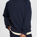 Men Esprit Navy Sweatshirt with a zip pocket Sweatshirts & Hoodies XF4444934