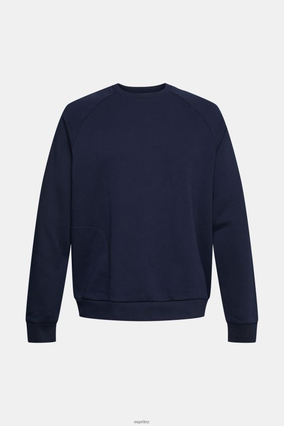 Men Esprit Navy Sweatshirt with a zip pocket Sweatshirts & Hoodies XF4444934 - Image 5