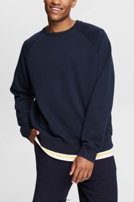 Men Esprit Navy Sweatshirt with a zip pocket Sweatshirts & Hoodies XF4444934