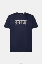 Men Esprit Navy T-shirt with front print, 100% cotton T-Shirts XF4444740 - Image 5