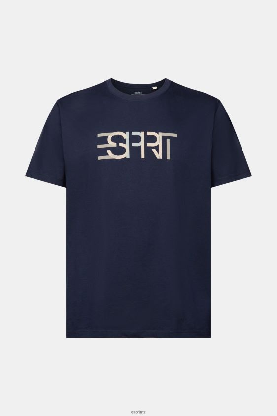 Men Esprit Navy T-shirt with front print, 100% cotton T-Shirts XF4444740 - Image 5