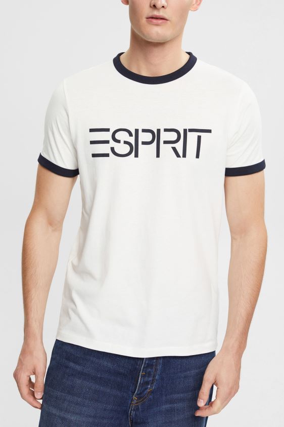 men_esprit_off_white_jersey_logo_print_t_shirt_t_shirts_xf4444949.jpg Men Esprit Off White Jersey logo print T-shirt T-Shirts XF4444949 - Image 1