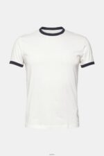 Men Esprit Off White Jersey T-shirt T-Shirts XF4444954 - Image 5