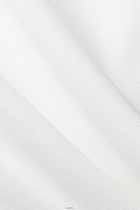 Men Esprit Off White Long sleeve pique polo shirt Polos XF4444951 - Image 4