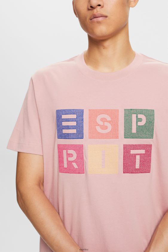 Men Esprit Old Pink Logo t-shirt, 100% cotton T-Shirts XF4444589 - Image 3