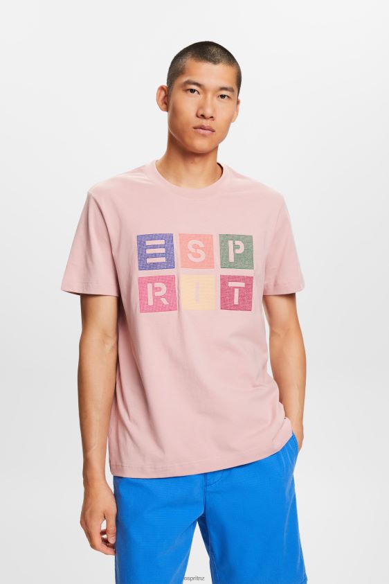 Men Esprit Old Pink Logo t-shirt, 100% cotton T-Shirts XF4444589 - Image 1