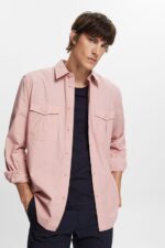 Men Esprit Old Pink Utility shirt, 100% cotton Shirts XF4444573